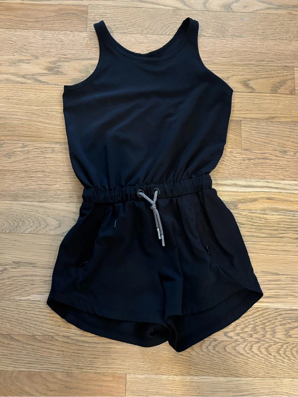 Athleta Black Sleeveless Drawstring Romper for Kids